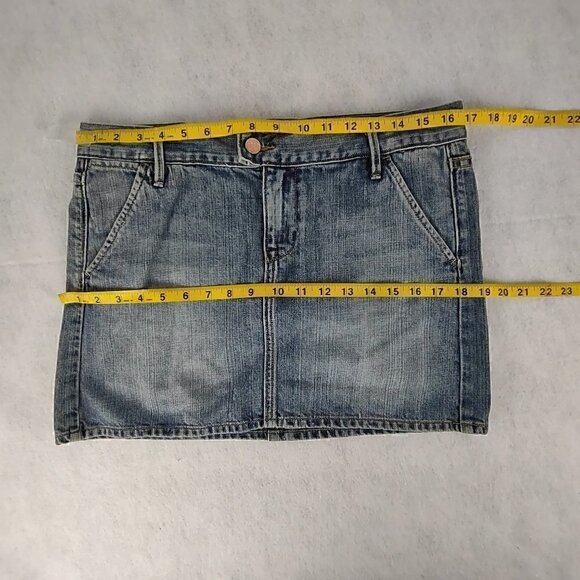 Old Navy Women's Blue Cotton Denim Mini Skirt Size 6 - Picture 7 of 11